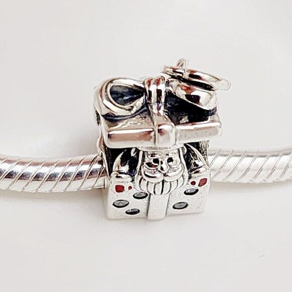 Pandora Santa Charm Retired Pandora Santa In A Gift Box  Pandora Santa in a Giftbox Silver Charm